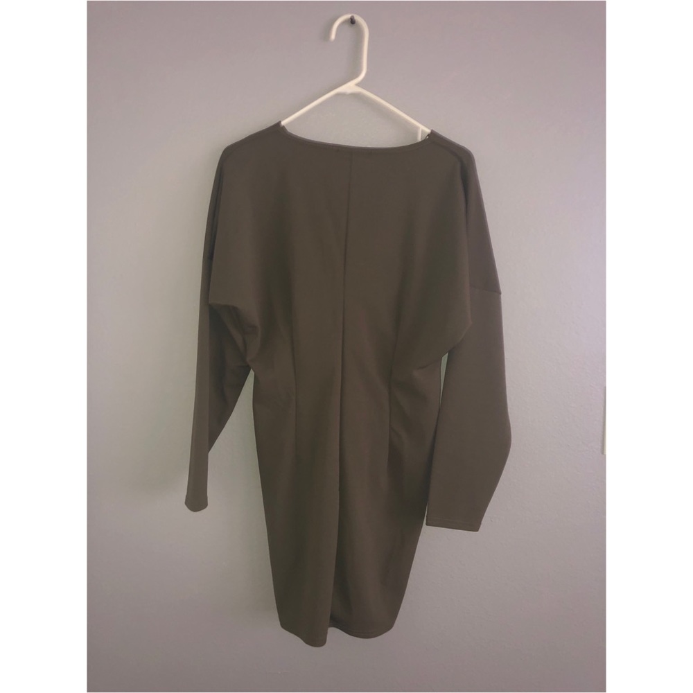 Missguided Khaki Knot Front Shift Mimi Dress - Picture 3 of 7